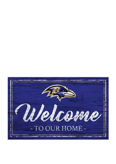 NFL Baltimore Ravens 11 in x 19 in Team Color Welcome Sign