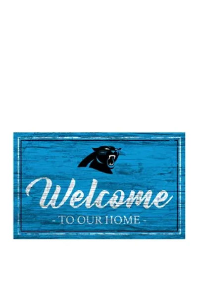 NFL Carolina Panthers 11 in x 19 in Team Color Welcome Sign