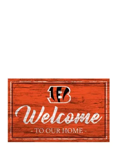 NFL Cincinnati Bengals 11 in x 19 in Team Color Welcome Sign