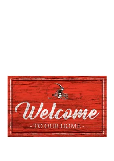 NFL Cleveland Browns 11 in x 19 in Team Color Welcome Sign