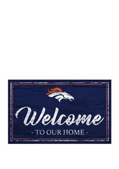 NFL Denver Broncos 11 in x 19 in Team Color Welcome Sign