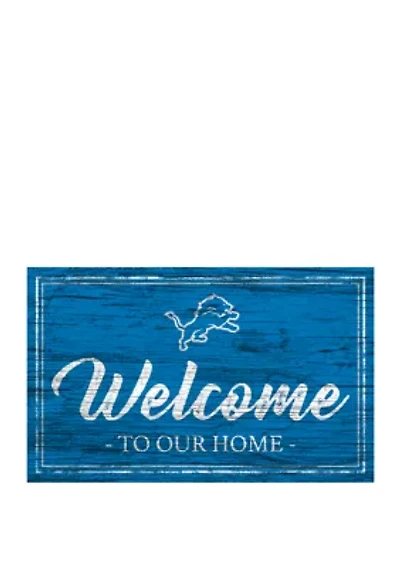 NFL Detroit Lions 11 in x 19 in Team Color Welcome Sign