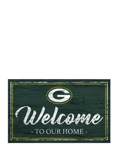 NFL Green Bay Packers 11 in x 19 in Team Color Welcome Sign