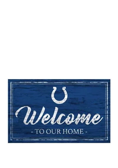 NFL Indianapolis Colts 11 in x 19 in Team Color Welcome Sign