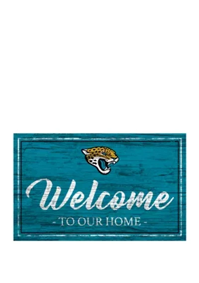 NFL Jacksonville Jaguars 11 in x 19 in Team Color Welcome Sign