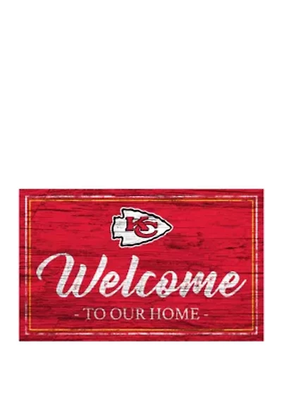 NFL Kansas City Chiefs 11 in x 19 in Team Color Welcome Sign