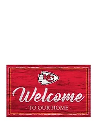 NFL Kansas City Chiefs 11 in x 19 in Team Color Welcome Sign
