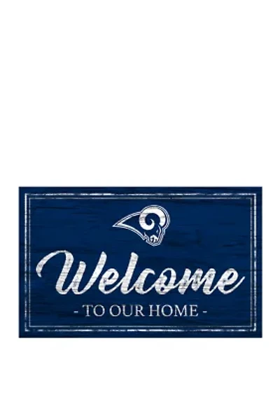 NFL Los Angeles Rams 11 in x 19 in Team Color Welcome Sign