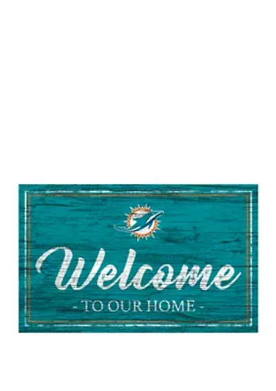 NFL Miami Dolphins 11 in x 19 in Team Color Welcome Sign