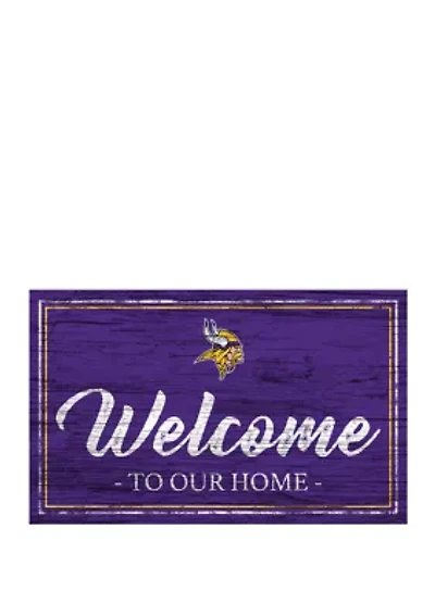NFL Minnesota Vikings 11 in x 19 in Team Color Welcome Sign