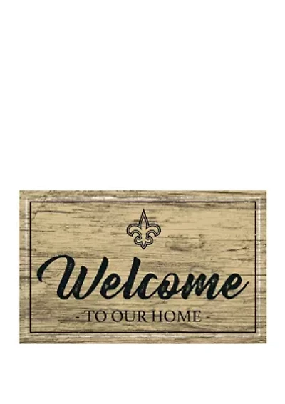 NFL New Orleans Saints 11 in x 19 in Team Color Welcome Sign