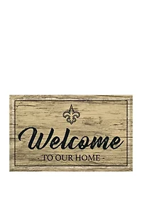 NFL New Orleans Saints 11 in x 19 in Team Color Welcome Sign