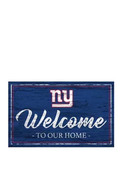 NFL New York Giants 11 in x 19 Team Color Welcome Sign