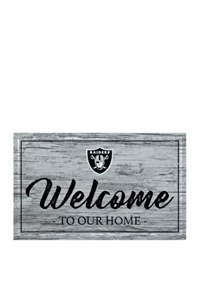 NFL Oakland Raiders 11 in x 19 in Team Color Welcome Sign