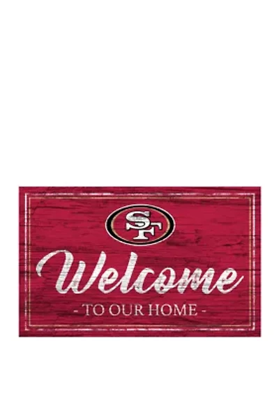 NFL San Francisco 49ers 11 in x 19 in Team Color Welcome Sign