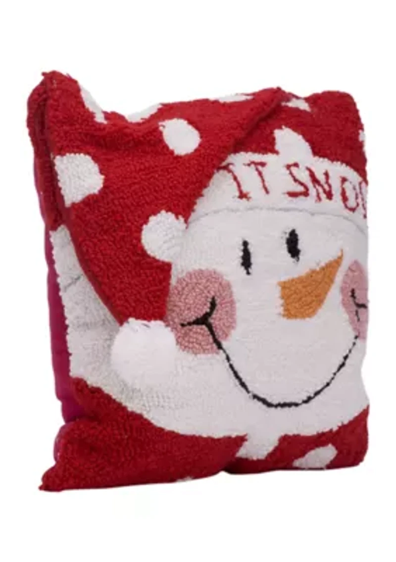 Hooked 3D Snowman Pillow