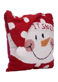 Hooked 3D Snowman Pillow