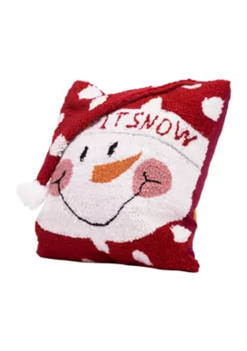 Hooked 3D Snowman Pillow