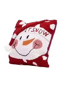 Hooked 3D Snowman Pillow