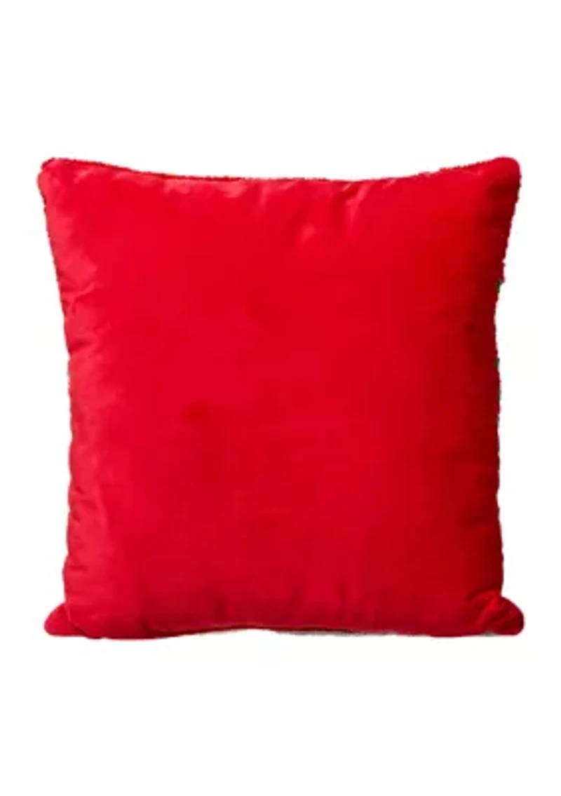 Hooked Christmas Cat Pillow