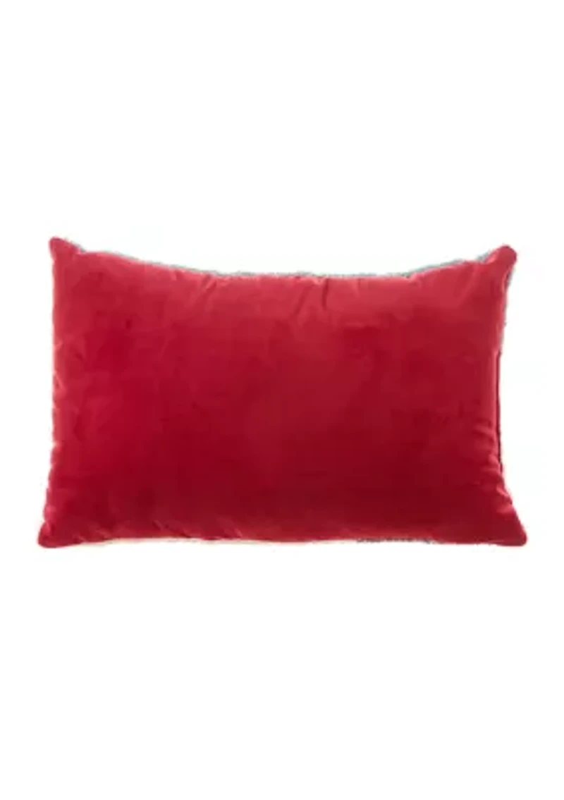 Hooked Christmas Dog Pillow