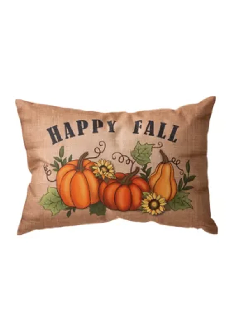 18 Inch Faux Burlap Fall Pumpkin Pillow
