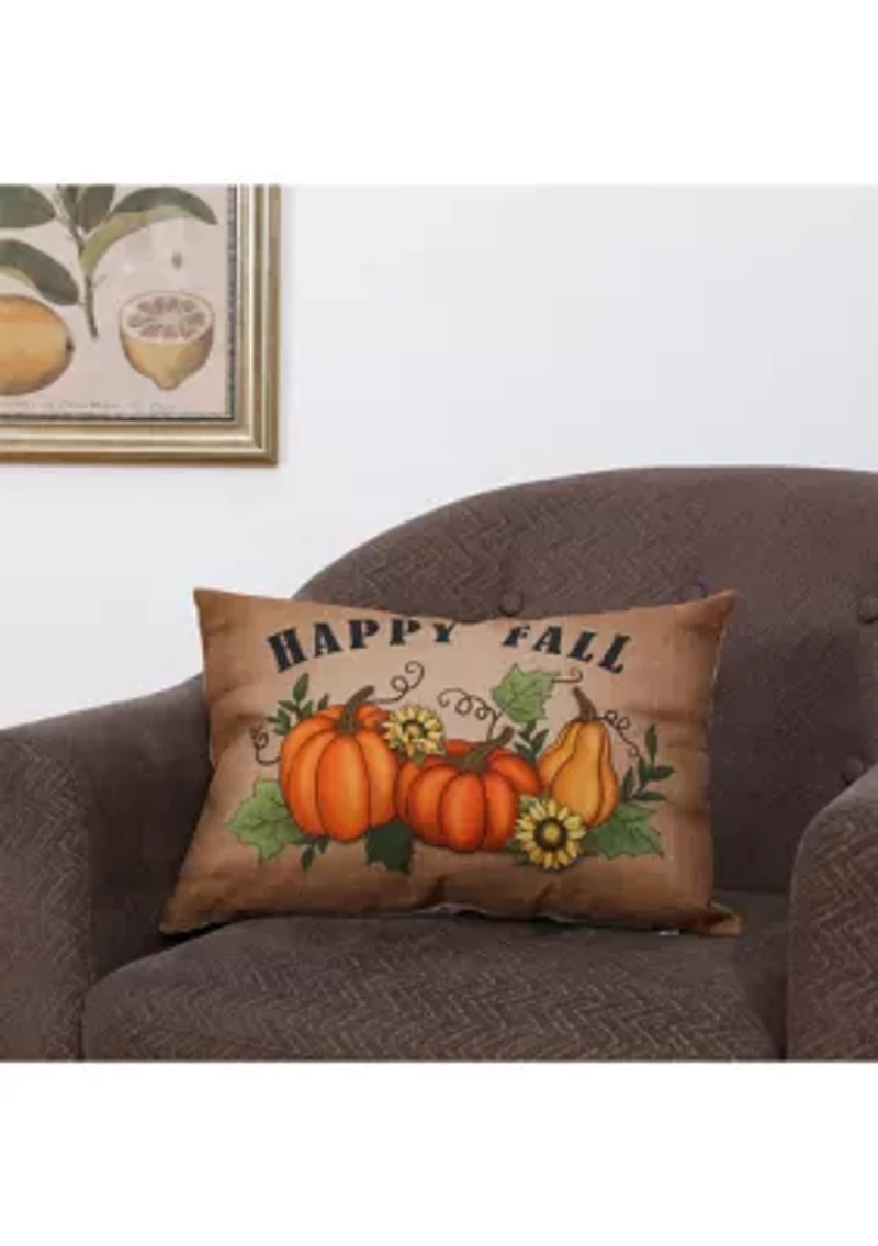 18 Inch Faux Burlap Fall Pumpkin Pillow