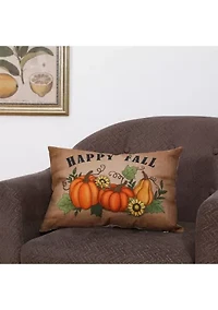 18 Inch Faux Burlap Fall Pumpkin Pillow