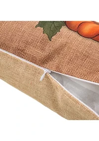 18 Inch Faux Burlap Fall Pumpkin Pillow