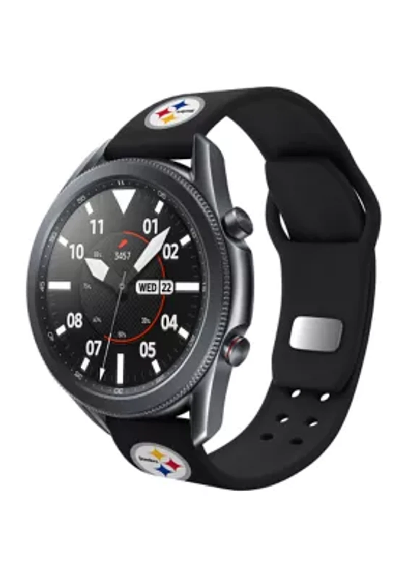NFL Pittsburgh Steelers 20 Millimeter Silicone Band Compatible with Samsung Watch