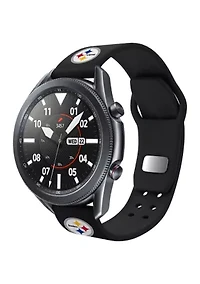 NFL Pittsburgh Steelers 20 Millimeter Silicone Band Compatible with Samsung Watch