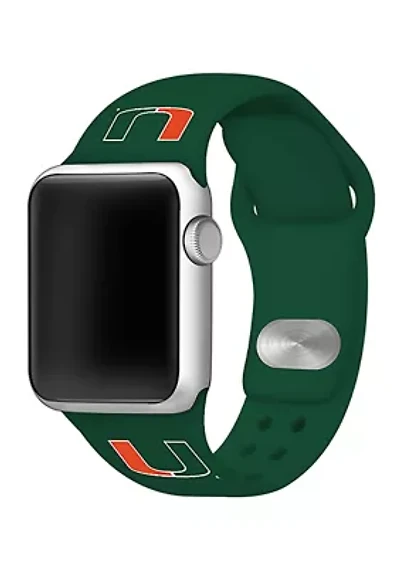 NCAA Miami Hurricanes Silicone Apple Watch Band 38 Millimeter