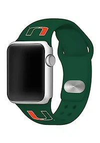 NCAA Miami Hurricanes Silicone Apple Watch Band 38 Millimeter