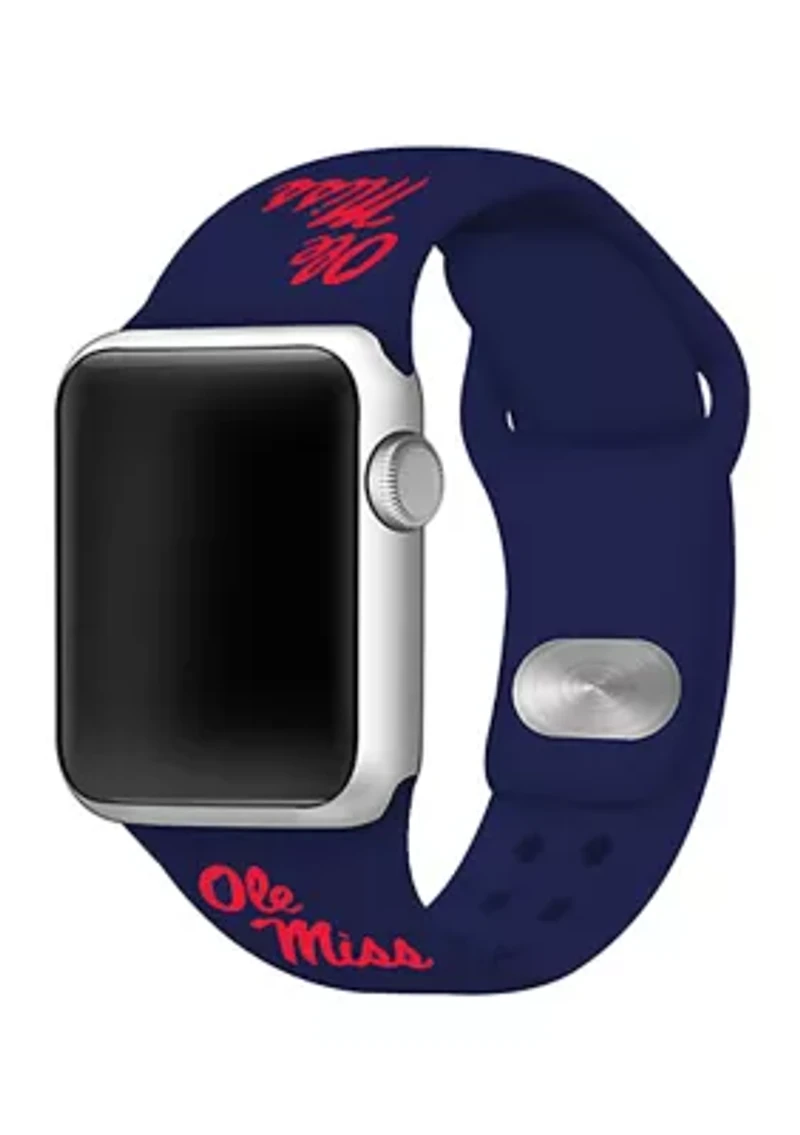 NCAA Ole Miss Rebels Silicone Apple Watch Band 38 Millimeter