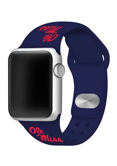 NCAA Ole Miss Rebels Silicone Apple Watch Band 38 Millimeter