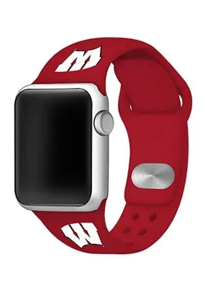 NCAA Wisconsin Badgers 42 Millimeter Silicone Apple Watch Band