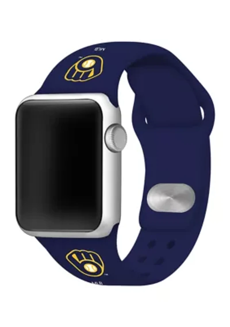 MLB Milwaukee Brewers Silicone Apple Watch Band - 42 Millimeter