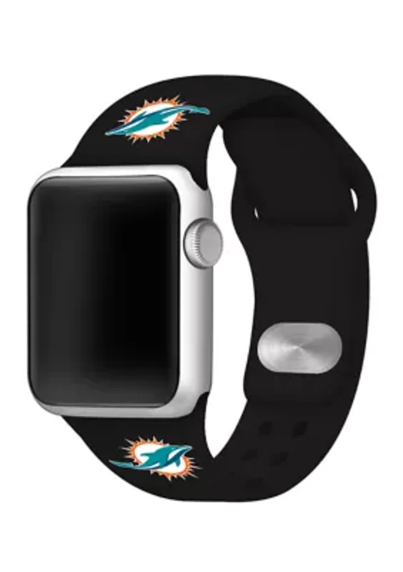 NFL Miami Dolphins Silicone 38 Millimeter Apple Watch Band