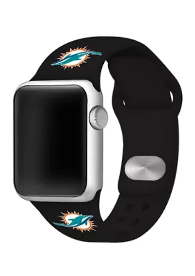 NFL Miami Dolphins 42 Millimeter Silicone Apple Watch Band