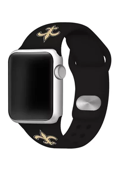NFL New Orleans Saints 42 Millimeter Silicone Apple Watch Band
