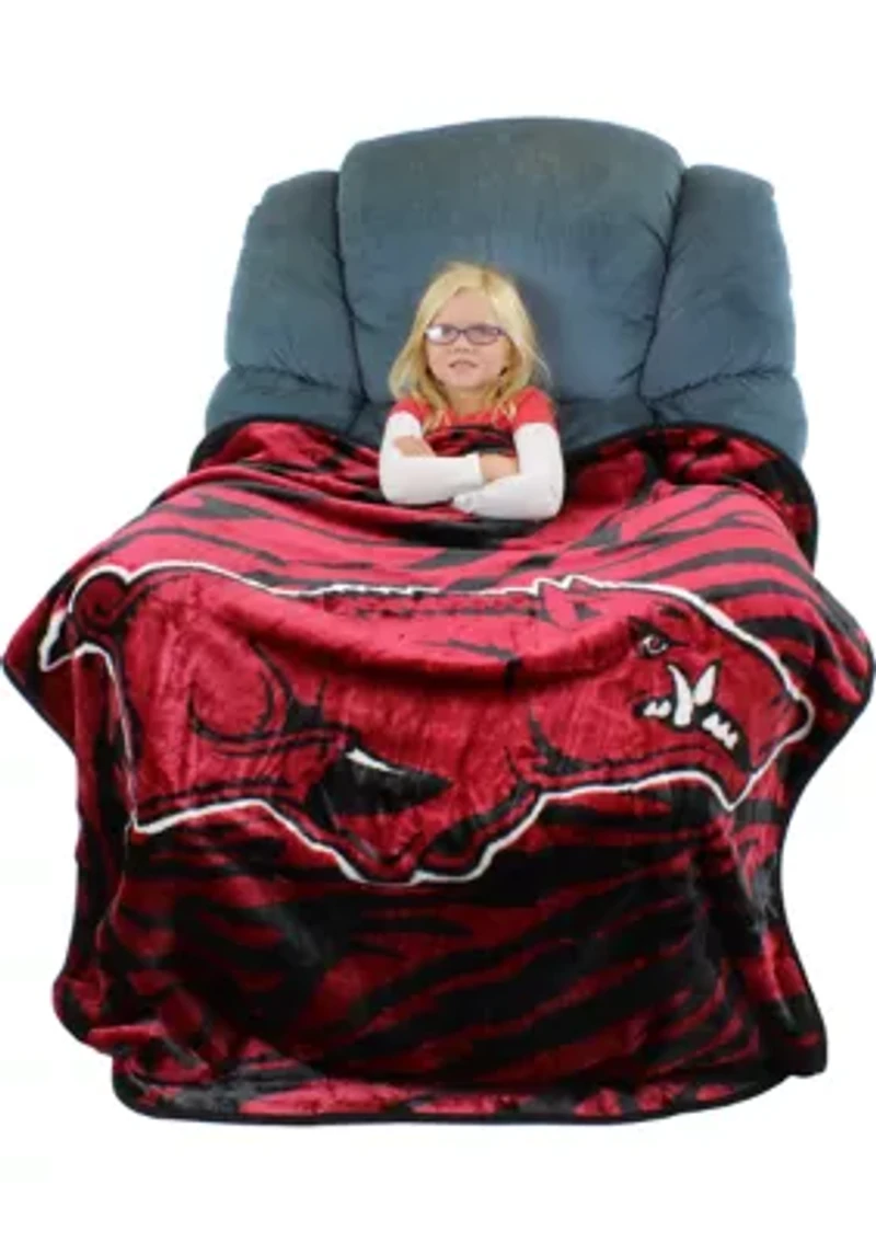 NCAA Arkansas Razorbacks Soft Raschel Throw Blanket