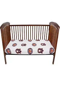 NCAA Auburn Tigers Baby Crib Fitted Sheet White