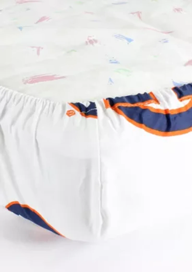 NCAA Auburn Tigers Baby Crib Fitted Sheet White