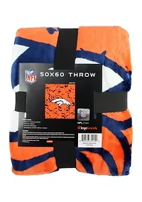 NFL Denver Broncos Raschel Knit Throw Blanket