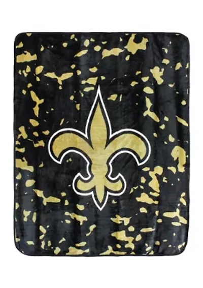 NFL New Orleans Saints Raschel Knit Throw Blanket