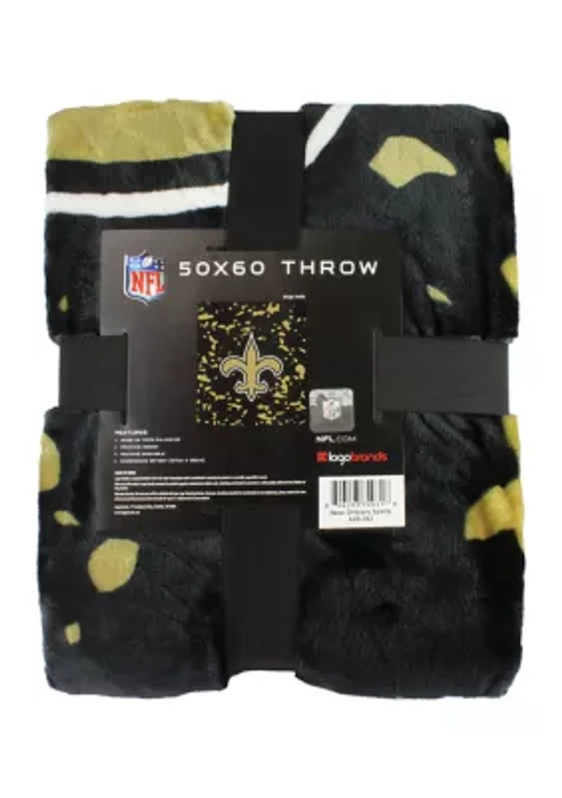 NFL New Orleans Saints Raschel Knit Throw Blanket