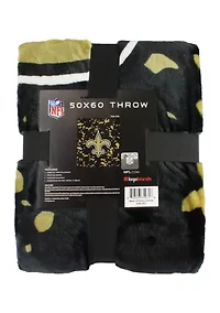 NFL New Orleans Saints Raschel Knit Throw Blanket