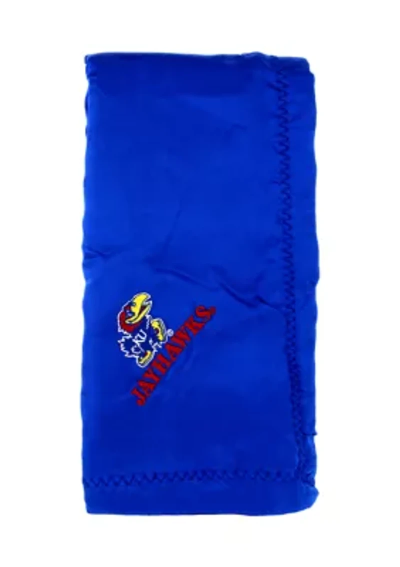 NCAA Kansas Jayhawks 28 in x 28 in Silky and Super Soft Plush Baby Blanket