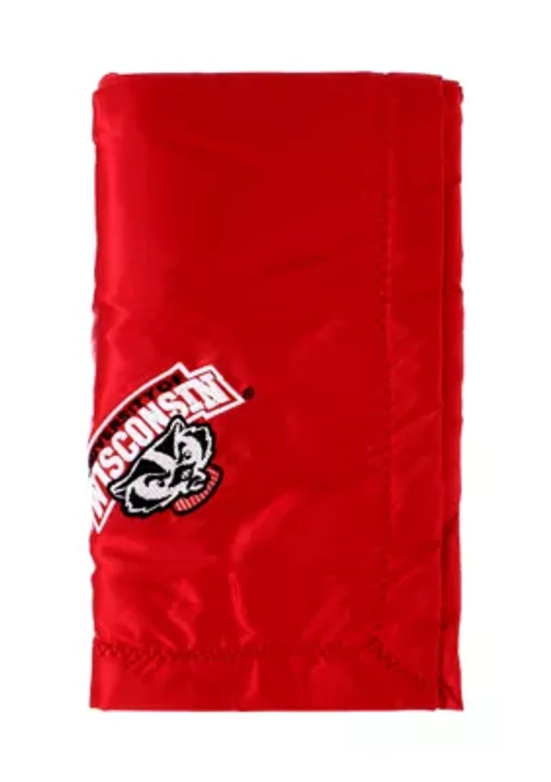NCAA Wisconsin Badgers 28 in x 28 in Silky and Super Soft Plush Baby Blanket