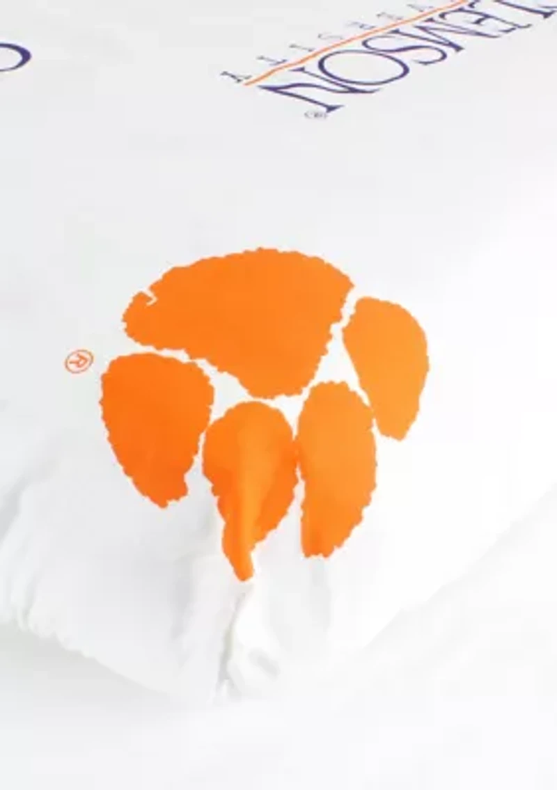 NCAA Clemson Tigers Baby Crib Fitted Sheet White
